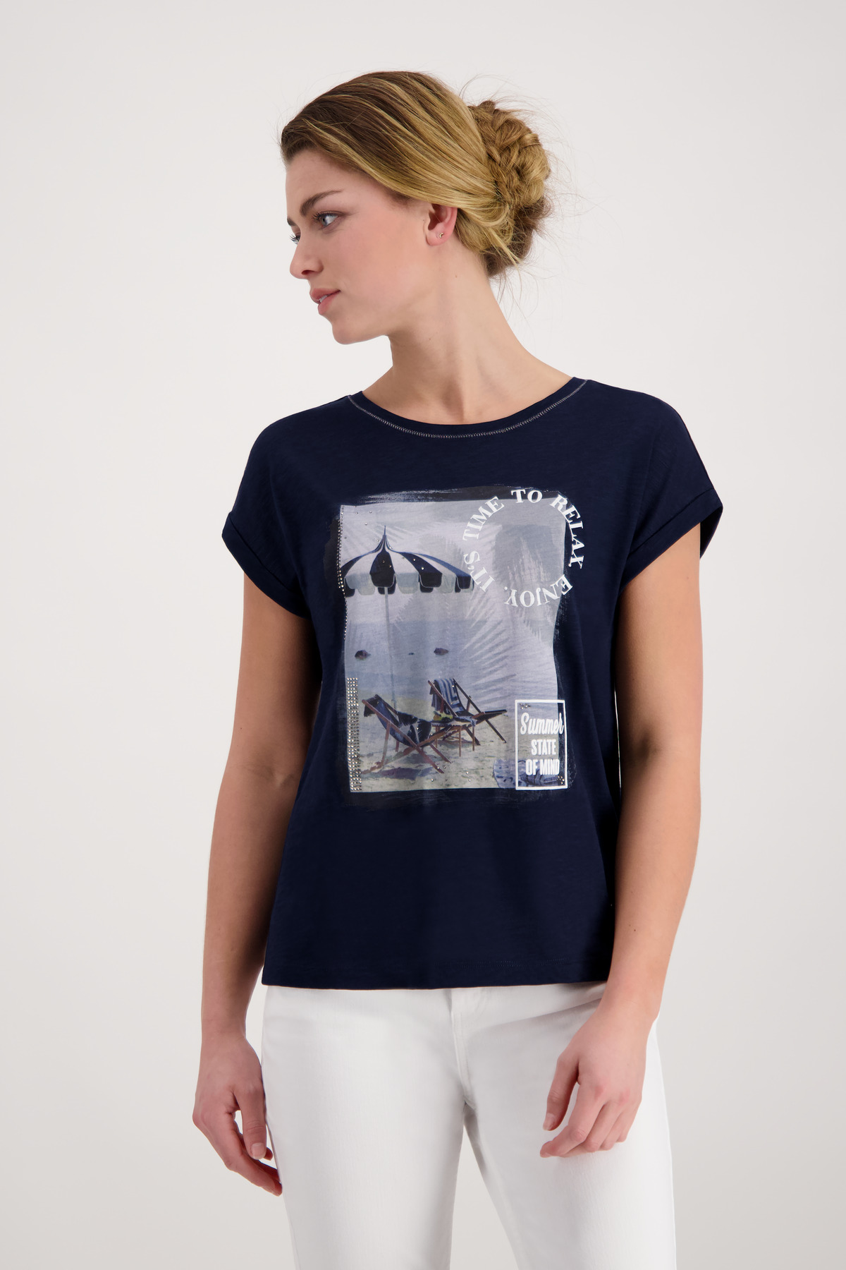 Monari Beach Print Shirt mit Horsthemke - Schrift 3D